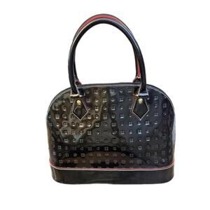 Arcadia Top Handle Dome Satchel Black Patent Leather